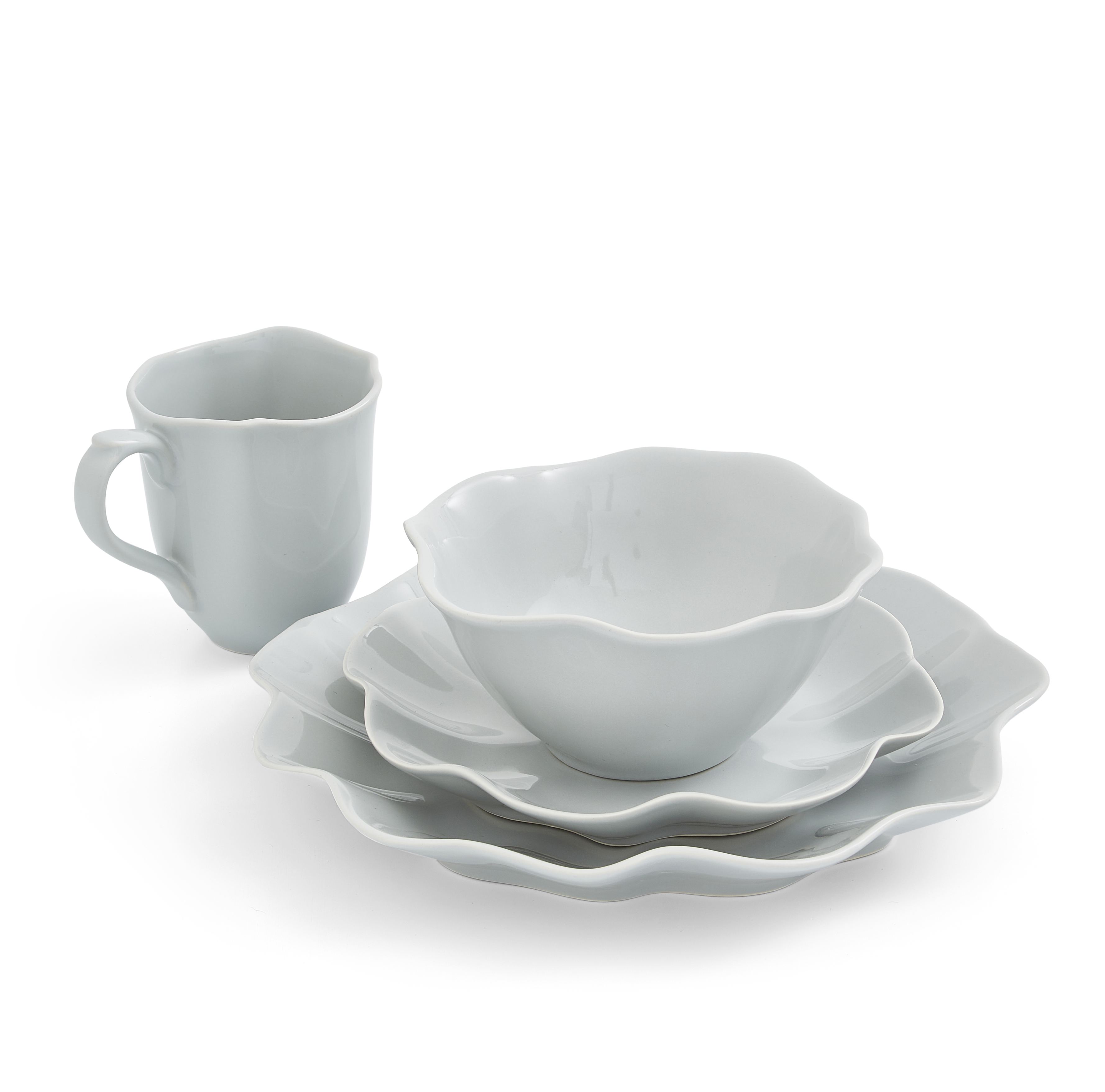 Sophie Conran Floret 4 Piece Place Setting, Dove Grey image number null